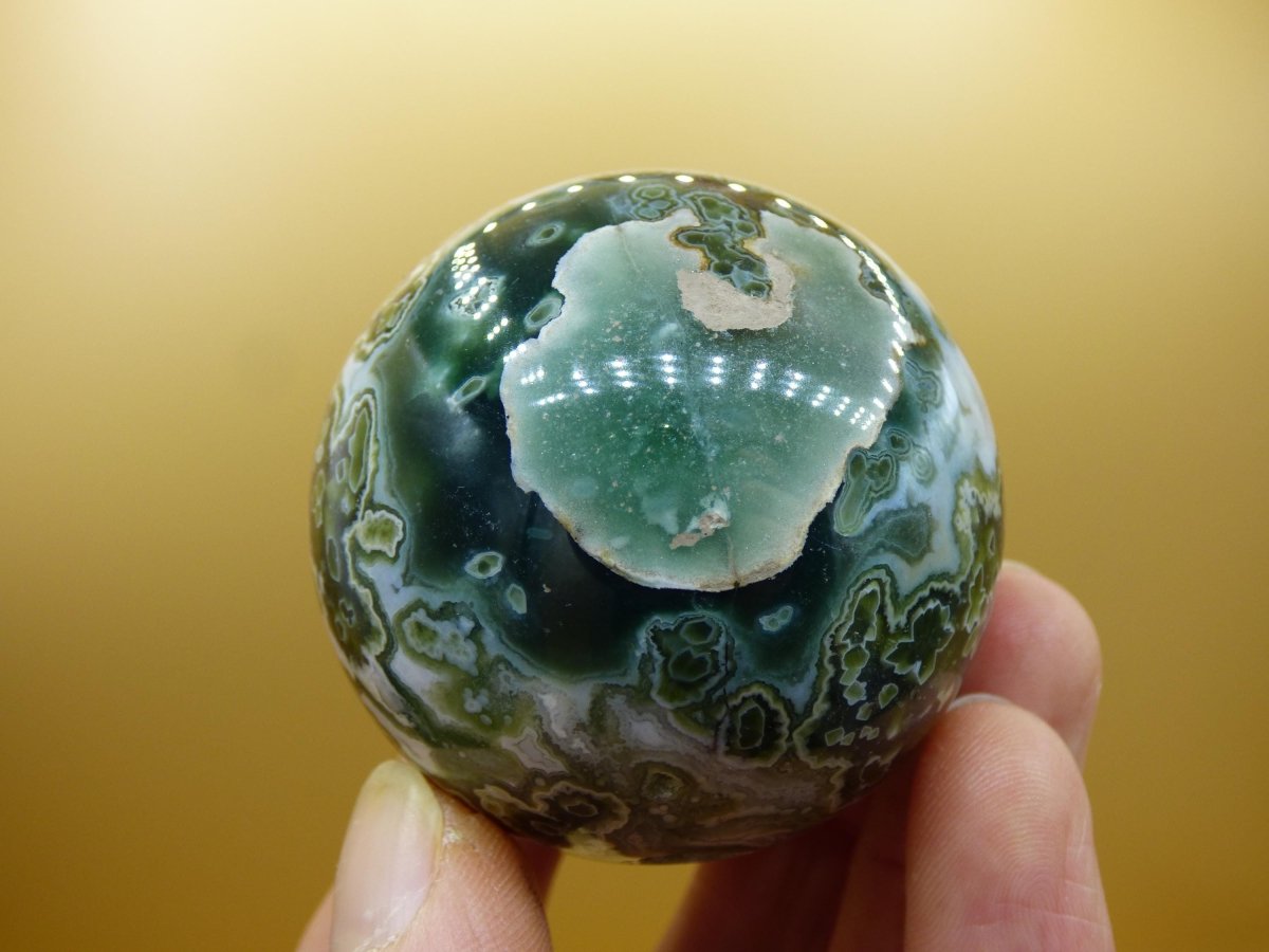 8 Adern Ocean Jaspis Orbicular grün - Edelstein Kugel Rarität Natur Heilstein Deko Kristall Geschenk Er Sie Mann Frau Haus Energie Selten - Art of Nature Berlin