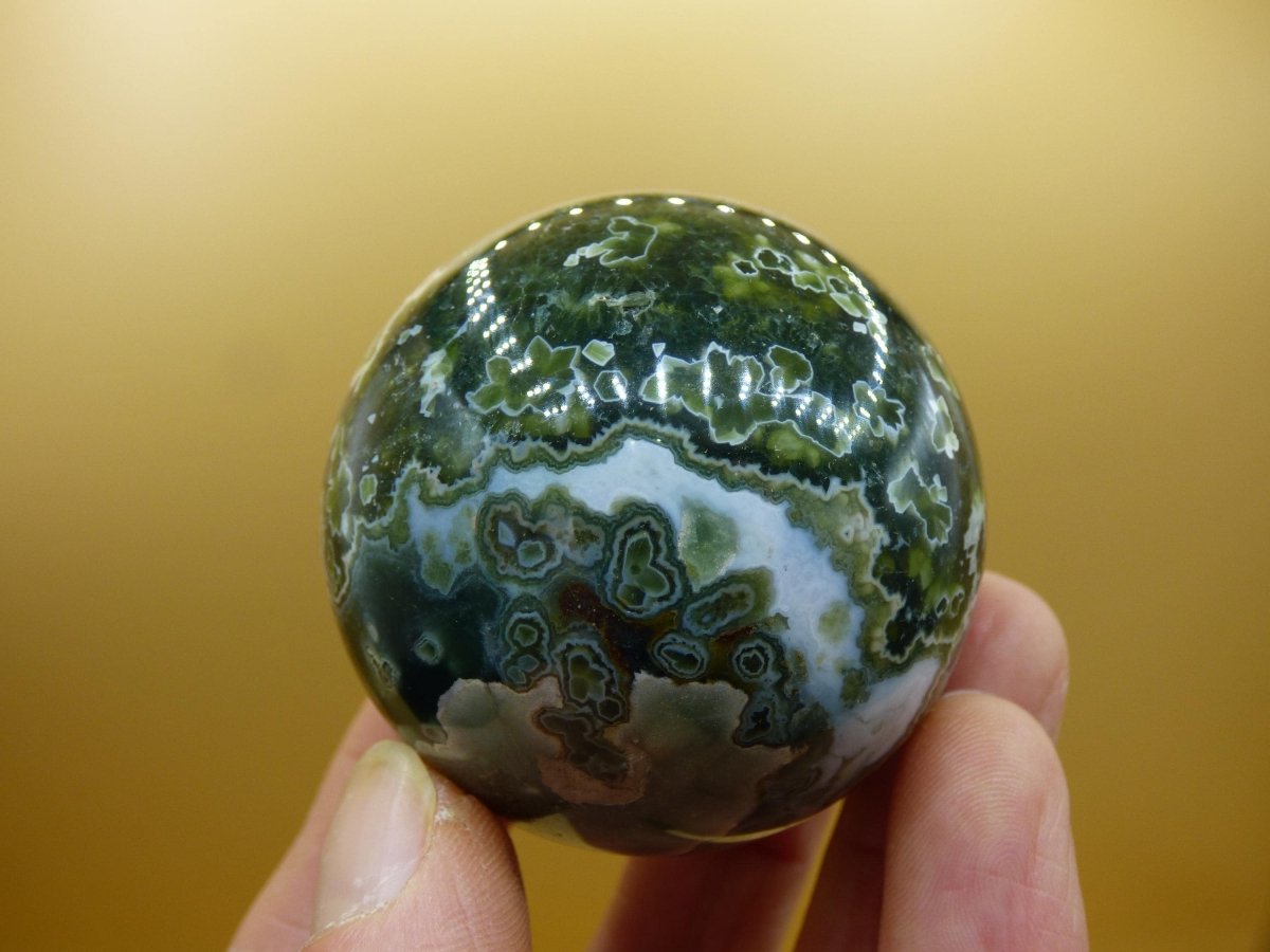 8 Adern Ocean Jaspis Orbicular grün - Edelstein Kugel Rarität Natur Heilstein Deko Kristall Geschenk Er Sie Mann Frau Haus Energie Selten - Art of Nature Berlin