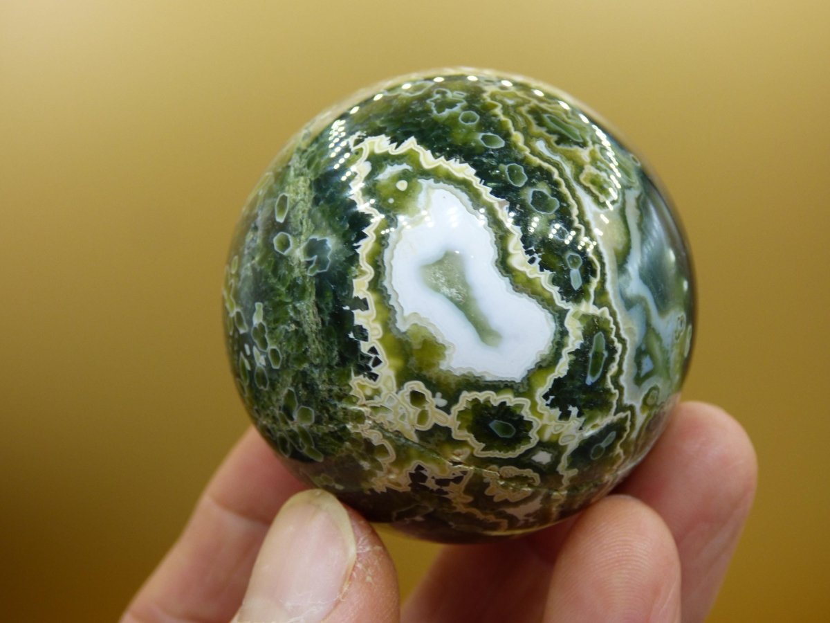 8 Adern Ocean Jaspis Orbicular grün - Edelstein Kugel Rarität Natur Heilstein Deko Kristall Geschenk Er Sie Mann Frau Haus Energie Selten - Art of Nature Berlin