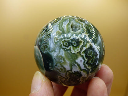 8 Adern Ocean Jaspis Orbicular grün - Edelstein Kugel Rarität Natur Heilstein Deko Kristall Geschenk Er Sie Mann Frau Haus Energie Selten - Art of Nature Berlin