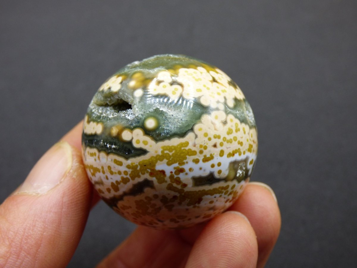 8 Adern Ocean Jaspis Orbicular grün gelb Edelstein Kugel Rarität Natur Heilstein Deko Kristall Geschenk Er Sie Mann Frau Haus Energie Selten - Art of Nature Berlin