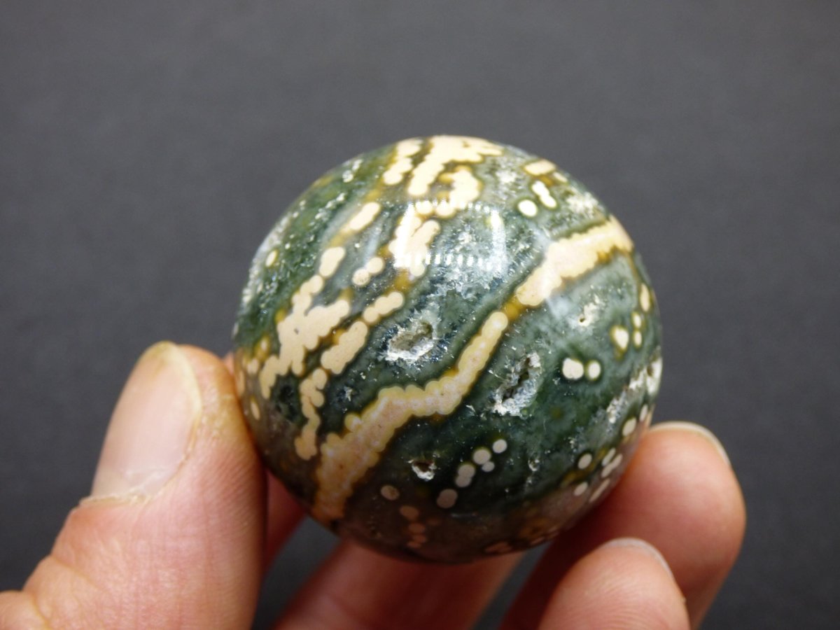 8 Adern Ocean Jaspis Orbicular grün gelb Edelstein Kugel Rarität Natur Heilstein Deko Kristall Geschenk Er Sie Mann Frau Haus Energie Selten - Art of Nature Berlin