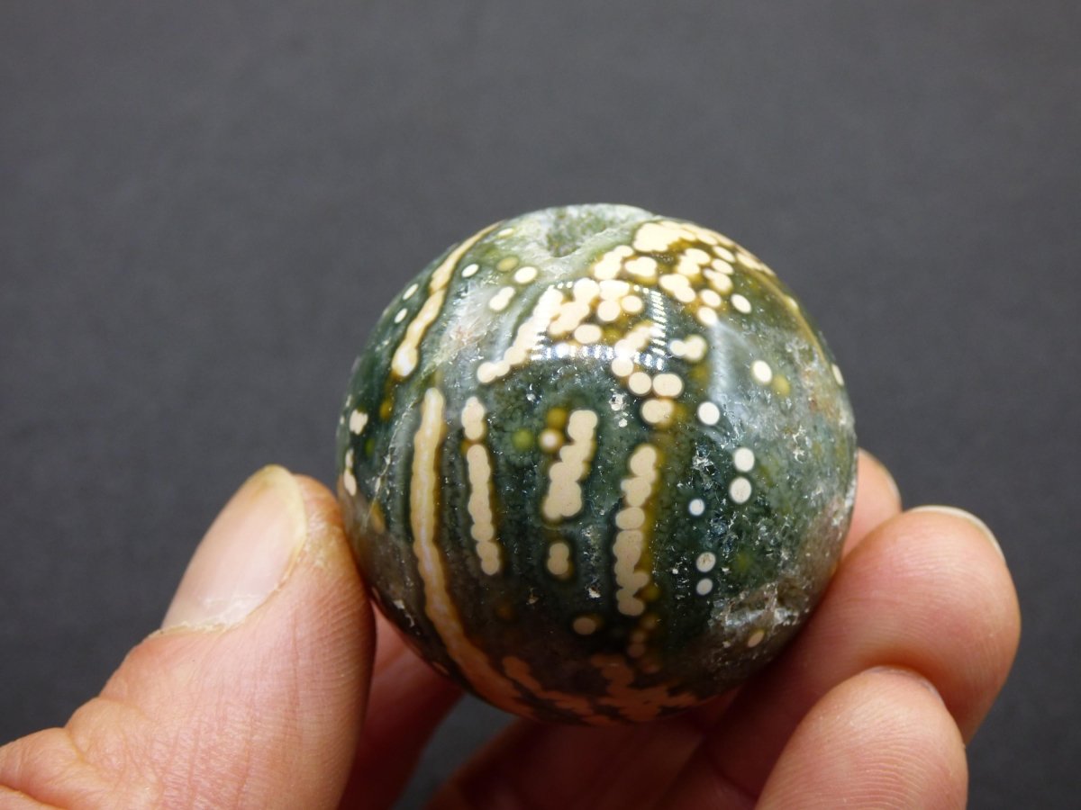 8 Adern Ocean Jaspis Orbicular grün gelb Edelstein Kugel Rarität Natur Heilstein Deko Kristall Geschenk Er Sie Mann Frau Haus Energie Selten - Art of Nature Berlin