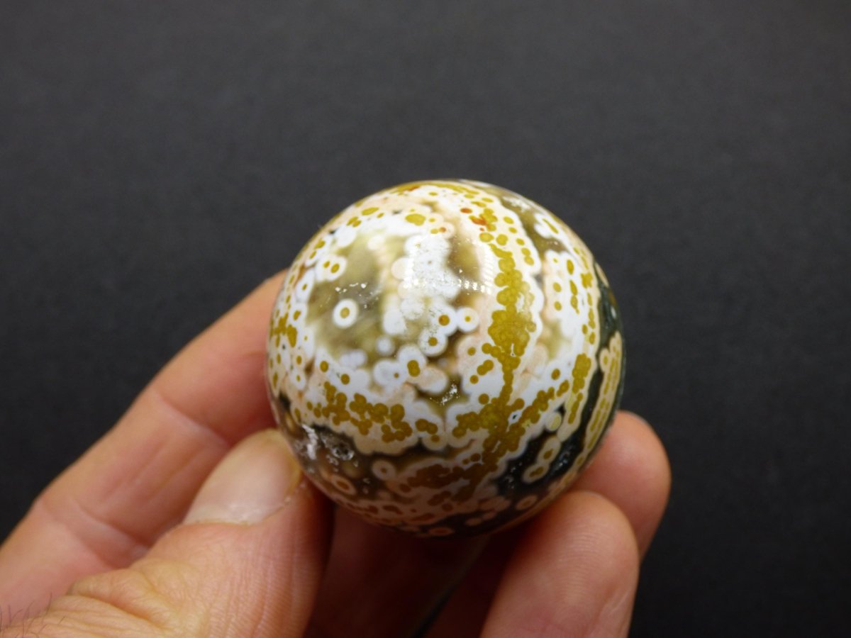 8 Adern Ocean Jaspis Orbicular grün gelb Edelstein Kugel Rarität Natur Heilstein Deko Kristall Geschenk Er Sie Mann Frau Haus Energie Selten - Art of Nature Berlin