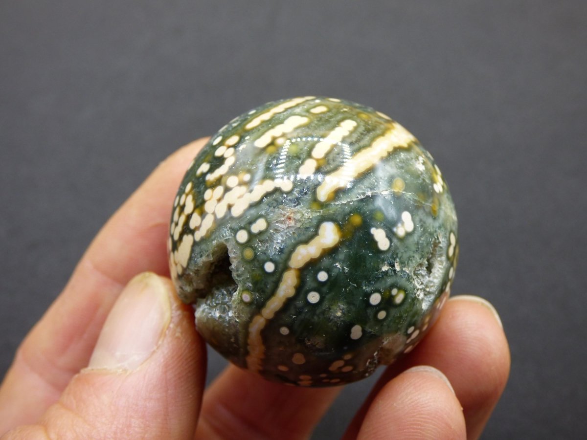 8 Adern Ocean Jaspis Orbicular grün gelb Edelstein Kugel Rarität Natur Heilstein Deko Kristall Geschenk Er Sie Mann Frau Haus Energie Selten - Art of Nature Berlin