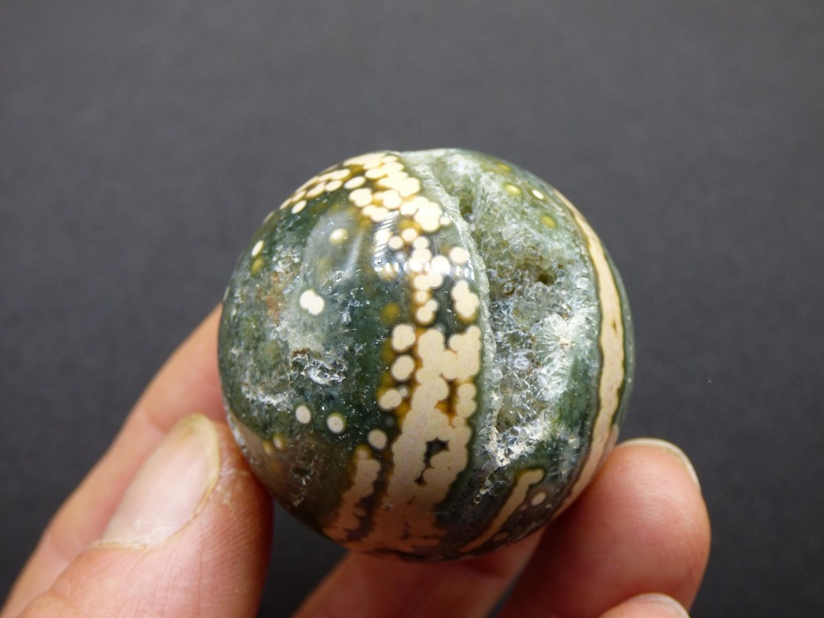 8 Adern Ocean Jaspis Orbicular grün gelb Edelstein Kugel Rarität Natur Heilstein Deko Kristall Geschenk Er Sie Mann Frau Haus Energie Selten - Art of Nature Berlin