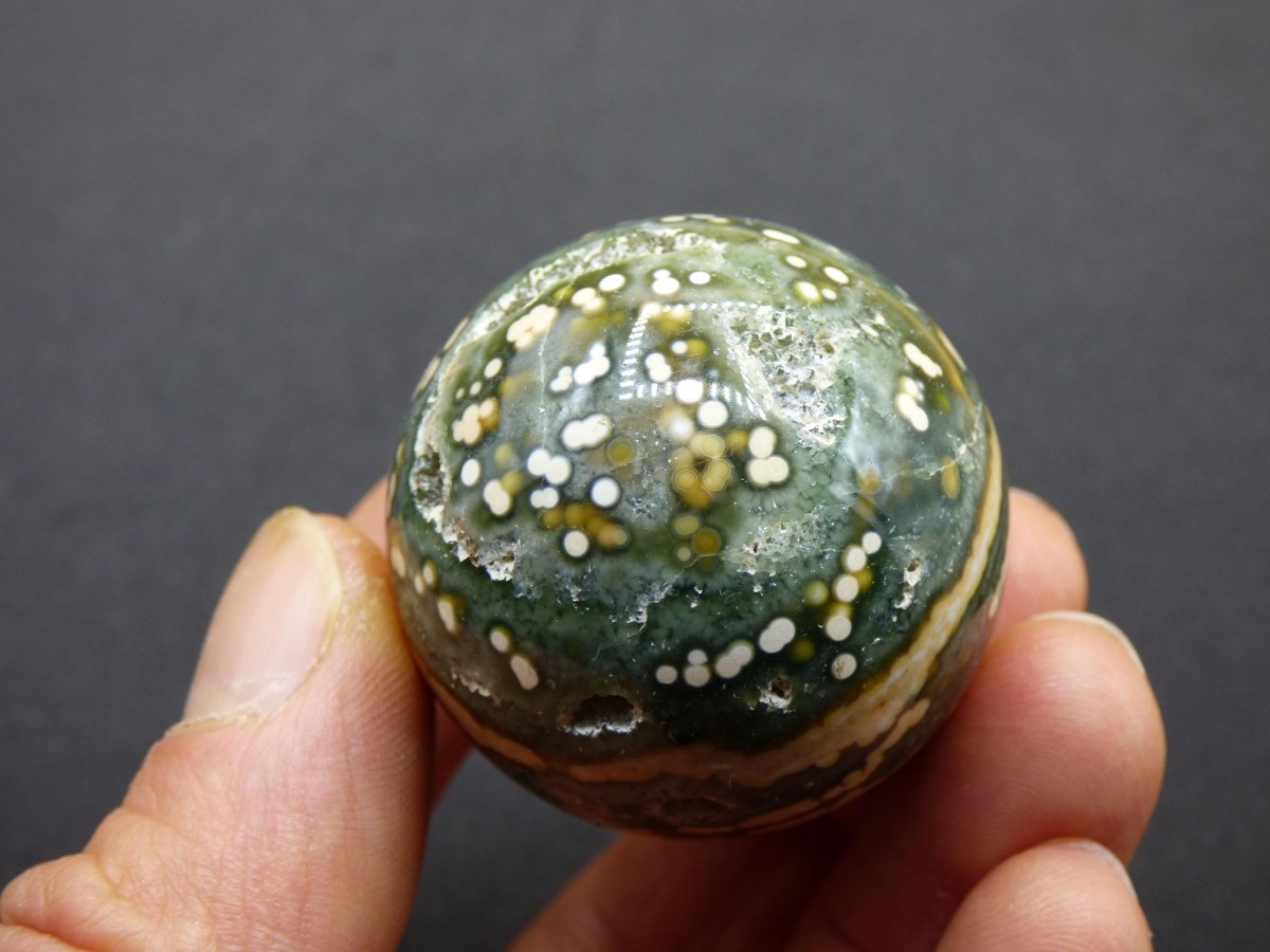 8 Adern Ocean Jaspis Orbicular grün gelb Edelstein Kugel Rarität Natur Heilstein Deko Kristall Geschenk Er Sie Mann Frau Haus Energie Selten - Art of Nature Berlin