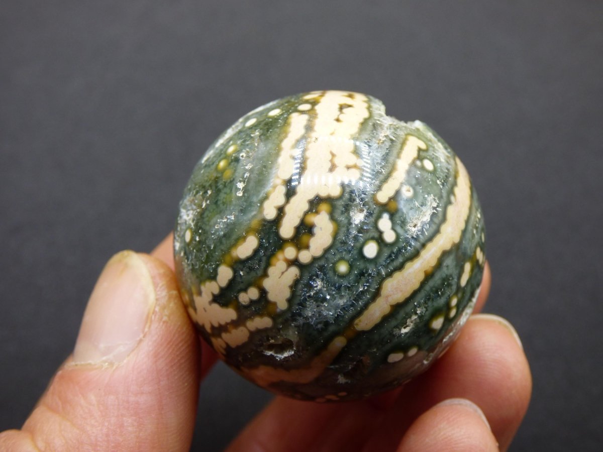 8 Adern Ocean Jaspis Orbicular grün gelb Edelstein Kugel Rarität Natur Heilstein Deko Kristall Geschenk Er Sie Mann Frau Haus Energie Selten - Art of Nature Berlin