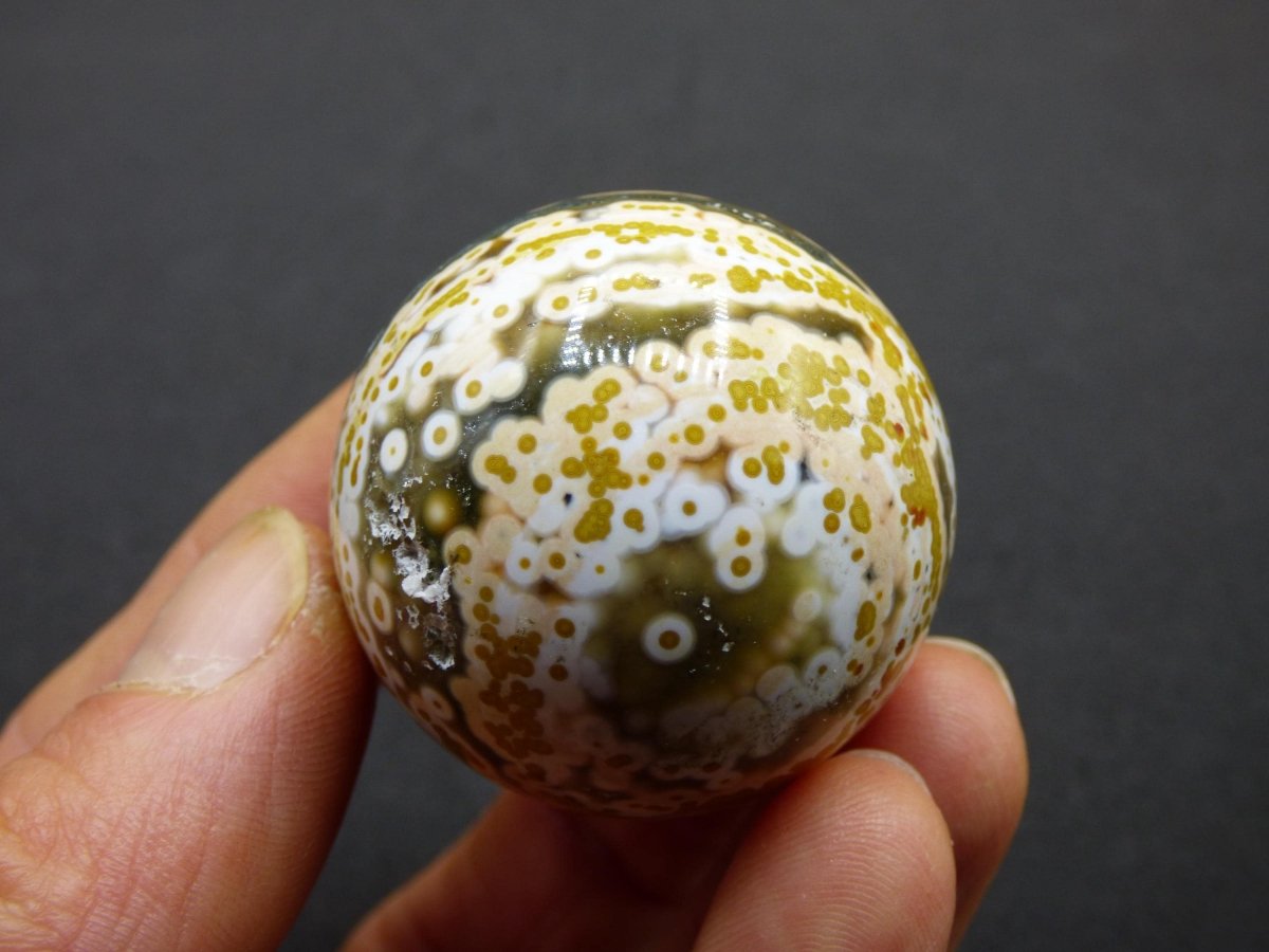 8 Adern Ocean Jaspis Orbicular grün gelb Edelstein Kugel Rarität Natur Heilstein Deko Kristall Geschenk Er Sie Mann Frau Haus Energie Selten - Art of Nature Berlin