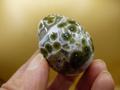 8 Adern Ocean Jaspis Orbicular grün gelb weiß - Edelstein Ei Kugel Natur Heilstein Deko Crystal Geschenk Er Sie Mann Frau Haus Wohnen Selten - Art of Nature Berlin