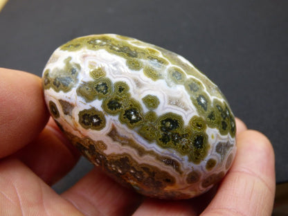 8 Adern Ocean Jaspis Orbicular grün gelb weiß - Edelstein Ei Kugel Natur Heilstein Deko Crystal Geschenk Er Sie Mann Frau Haus Wohnen Selten - Art of Nature Berlin