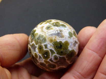 8 Adern Ocean Jaspis Orbicular grün gelb weiß - Edelstein Ei Kugel Natur Heilstein Deko Crystal Geschenk Er Sie Mann Frau Haus Wohnen Selten - Art of Nature Berlin