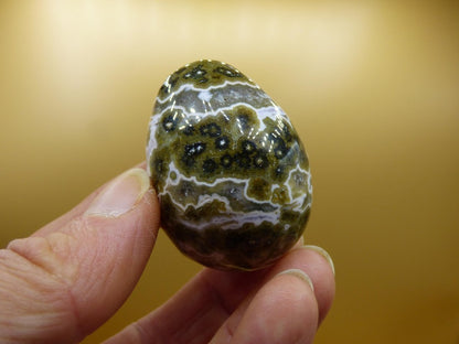8 Adern Ocean Jaspis Orbicular grün gelb weiß - Edelstein Ei Kugel Natur Heilstein Deko Crystal Geschenk Er Sie Mann Frau Haus Wohnen Selten - Art of Nature Berlin