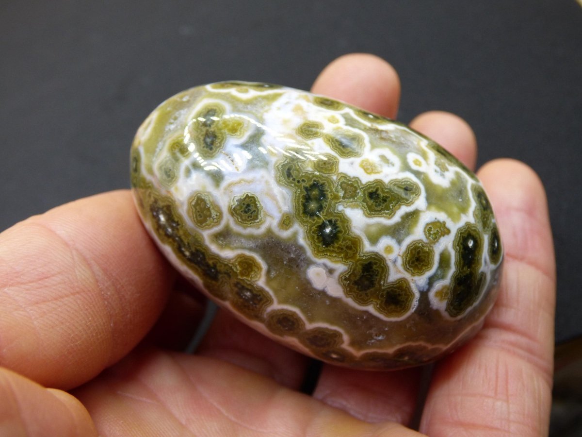 8 Adern Ocean Jaspis Orbicular grün gelb weiß - Edelstein Ei Kugel Natur Heilstein Deko Crystal Geschenk Er Sie Mann Frau Haus Wohnen Selten - Art of Nature Berlin