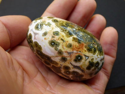 8 Adern Ocean Jaspis Orbicular grün gelb weiß - Edelstein Ei Kugel Natur Heilstein Deko Crystal Geschenk Er Sie Mann Frau Haus Wohnen Selten - Art of Nature Berlin