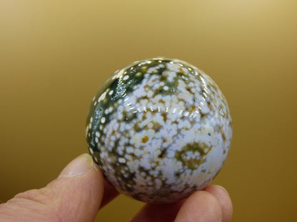 8 Adern Ocean Jaspis Orbicular grün gelb weiß Edelstein Kugel Rarität Natur Heilstein Deko Kristall Geschenk Er Sie Mann Frau Energie Selten - Art of Nature Berlin
