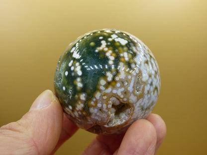 8 Adern Ocean Jaspis Orbicular grün gelb weiß Edelstein Kugel Rarität Natur Heilstein Deko Kristall Geschenk Er Sie Mann Frau Energie Selten - Art of Nature Berlin