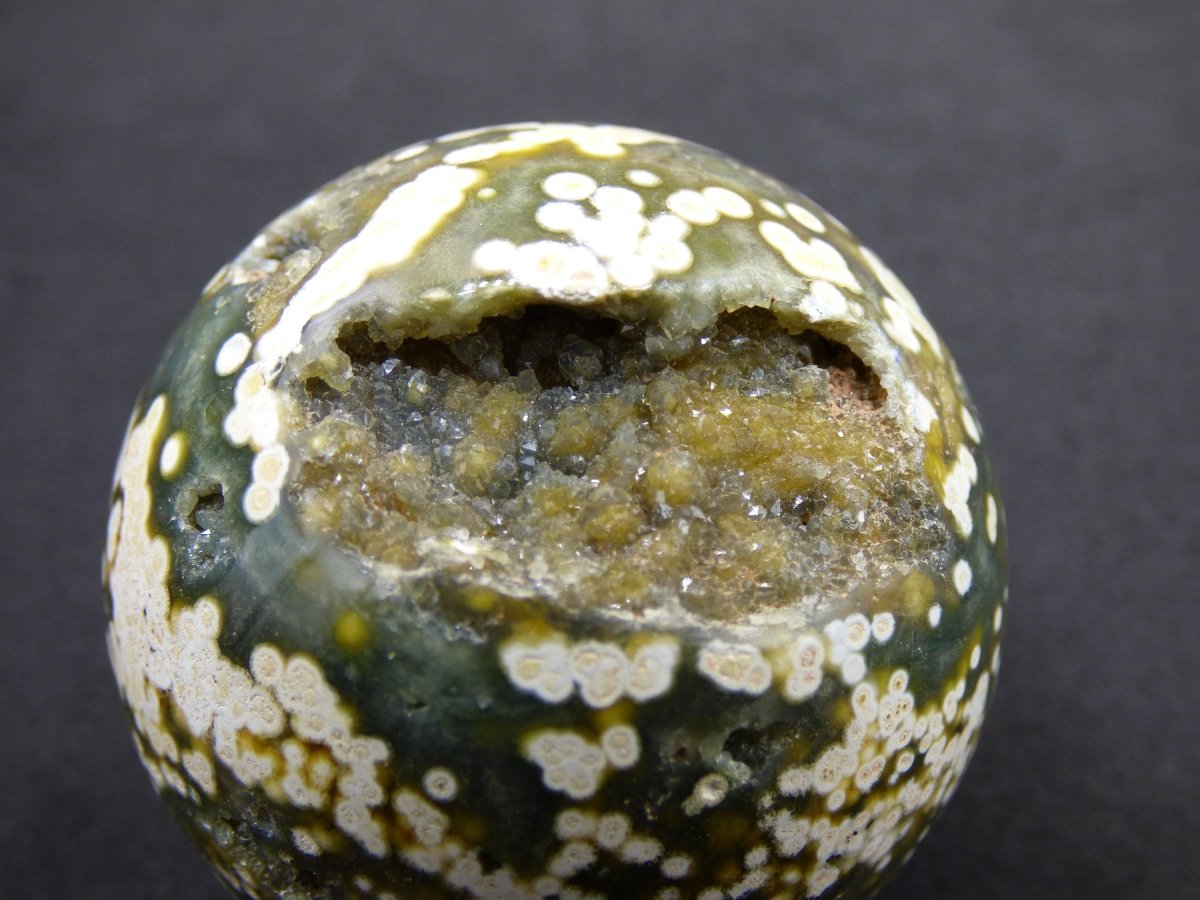 8 Adern Ocean Jaspis Orbicular grün weiß - Edelstein Kugel Rarität Natur Heilstein Deko Kristall Geschenk Er Sie Mann Frau Energie Selten - Art of Nature Berlin