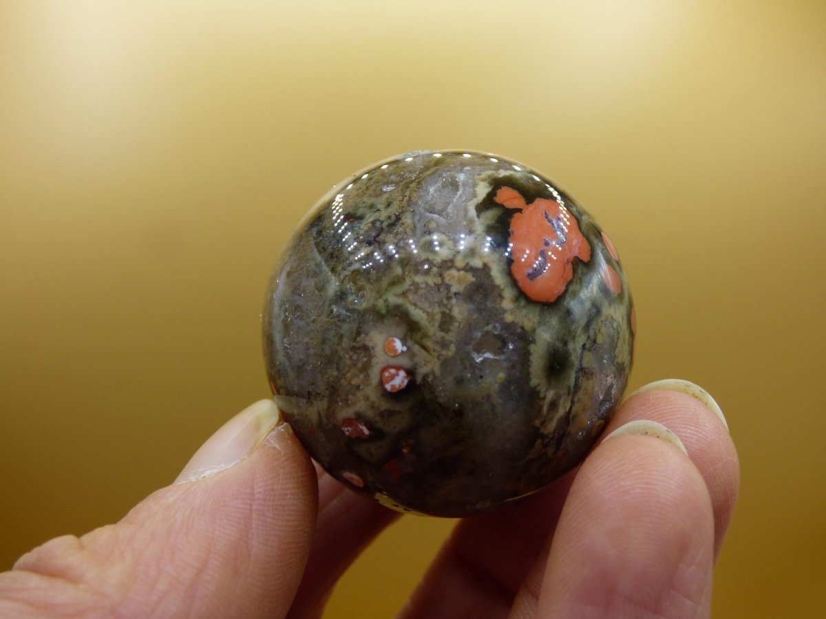 8 Adern Ocean Jaspis Orbicular rot - Edelstein Kugel Natur Heilstein Deko Kristall Geschenk Er Sie Mann Frau Haus Wohnung Energie Selten - Art of Nature Berlin