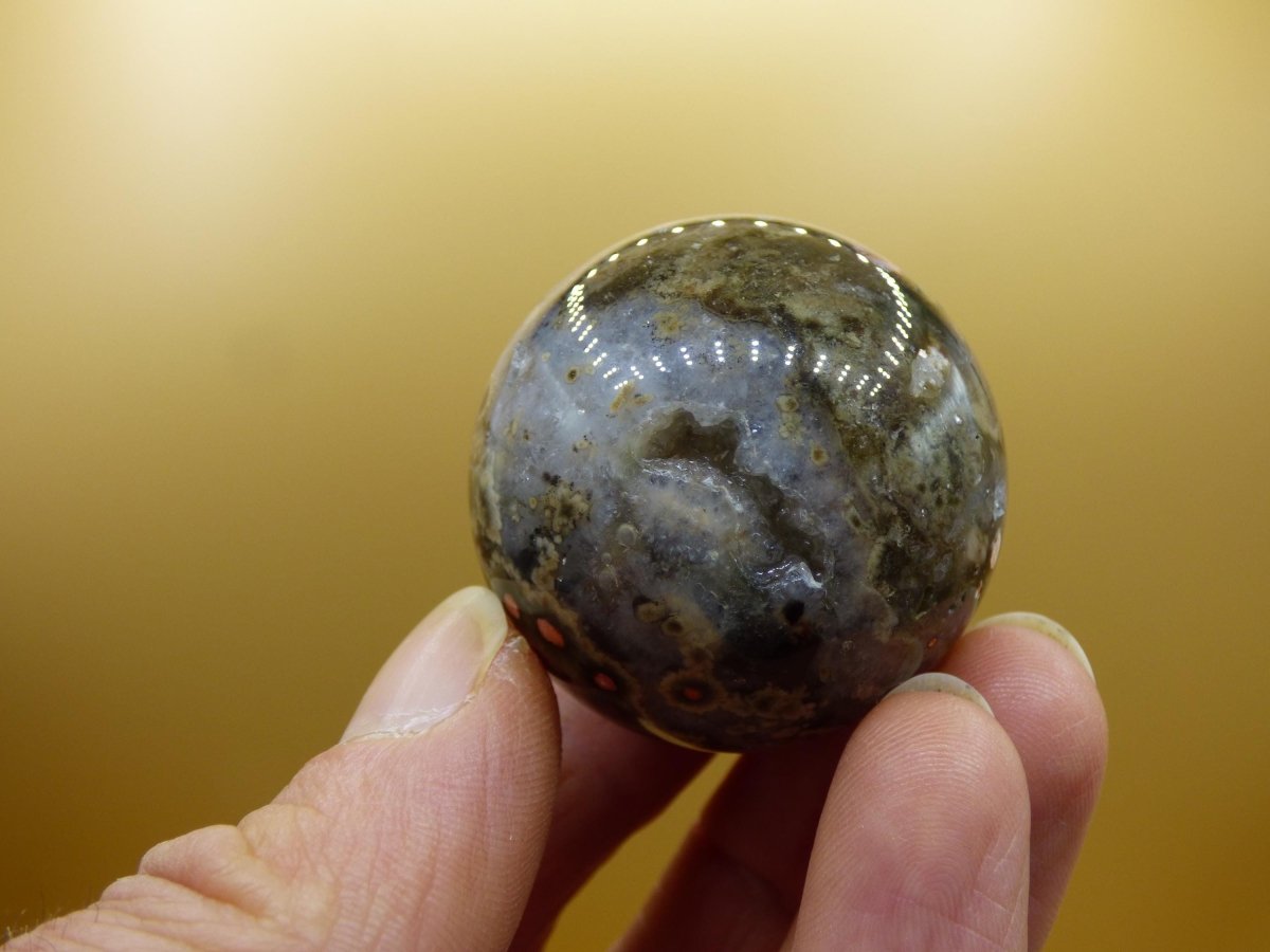 8 Adern Ocean Jaspis Orbicular rot - Edelstein Kugel Natur Heilstein Deko Kristall Geschenk Er Sie Mann Frau Haus Wohnung Energie Selten - Art of Nature Berlin
