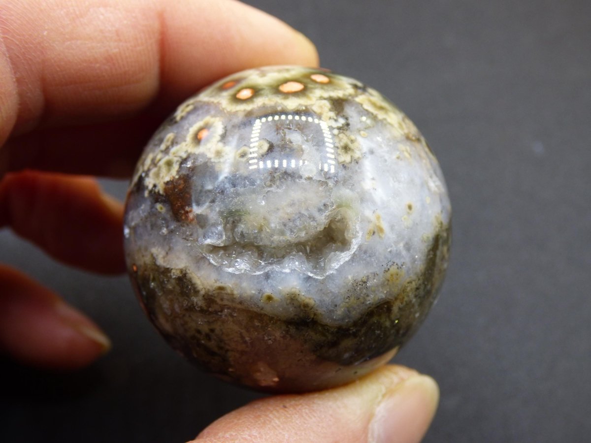 8 Adern Ocean Jaspis Orbicular rot - Edelstein Kugel Natur Heilstein Deko Kristall Geschenk Er Sie Mann Frau Haus Wohnung Energie Selten - Art of Nature Berlin