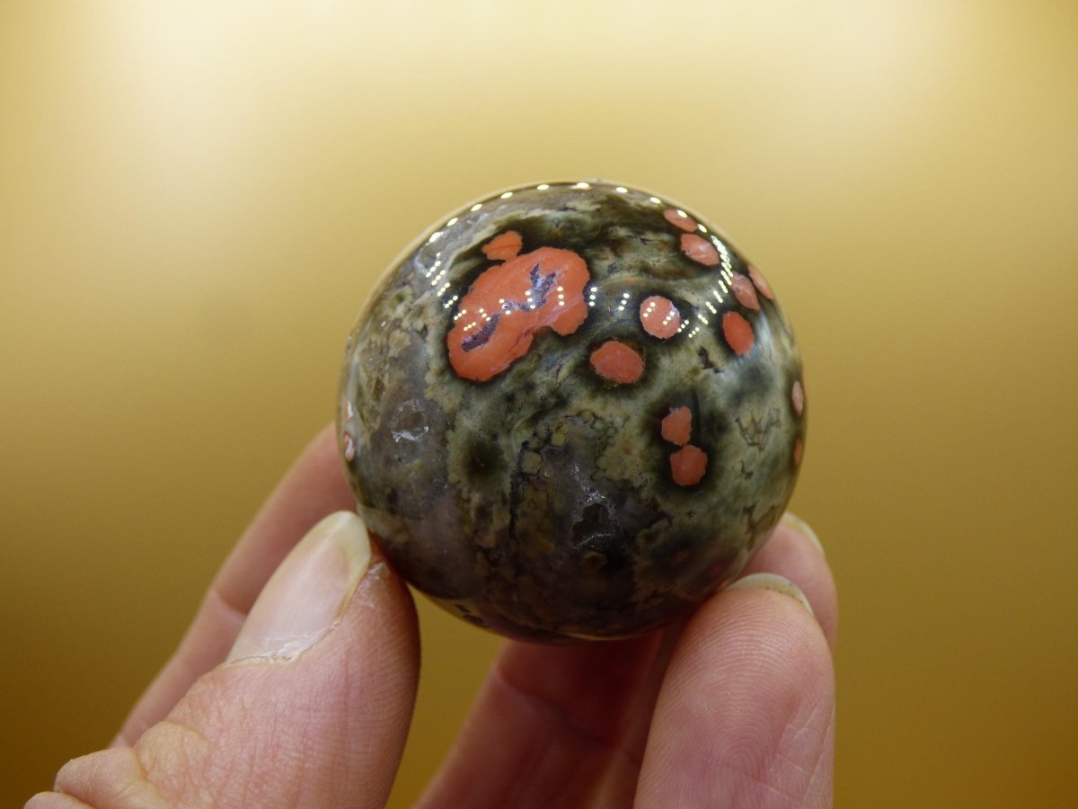 8 Adern Ocean Jaspis Orbicular rot - Edelstein Kugel Natur Heilstein Deko Kristall Geschenk Er Sie Mann Frau Haus Wohnung Energie Selten - Art of Nature Berlin