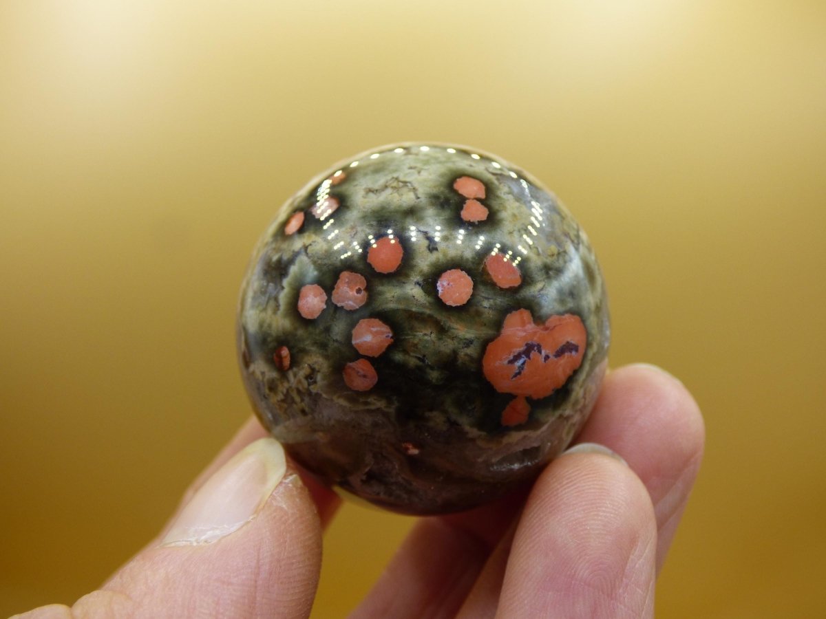 8 Adern Ocean Jaspis Orbicular rot - Edelstein Kugel Natur Heilstein Deko Kristall Geschenk Er Sie Mann Frau Haus Wohnung Energie Selten - Art of Nature Berlin