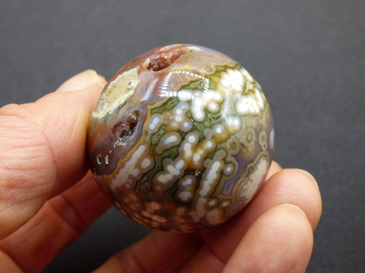 8 Adern Ocean Jaspis Orbicular rot grün Edelstein Kugel Rarität Natur Heilstein Deko Kristall Geschenk Er Sie Mann Frau Haus Energie Selten - Art of Nature Berlin