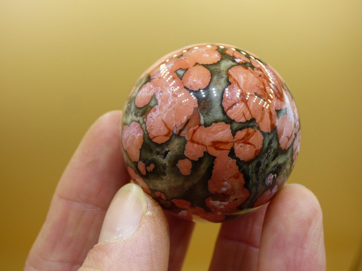 8 Adern Ocean Jaspis Orbicular rot grün Edelstein Kugel Rarität Natur Heilstein Deko Kristall Geschenk Er Sie Mann Frau Haus Energie Selten - Art of Nature Berlin