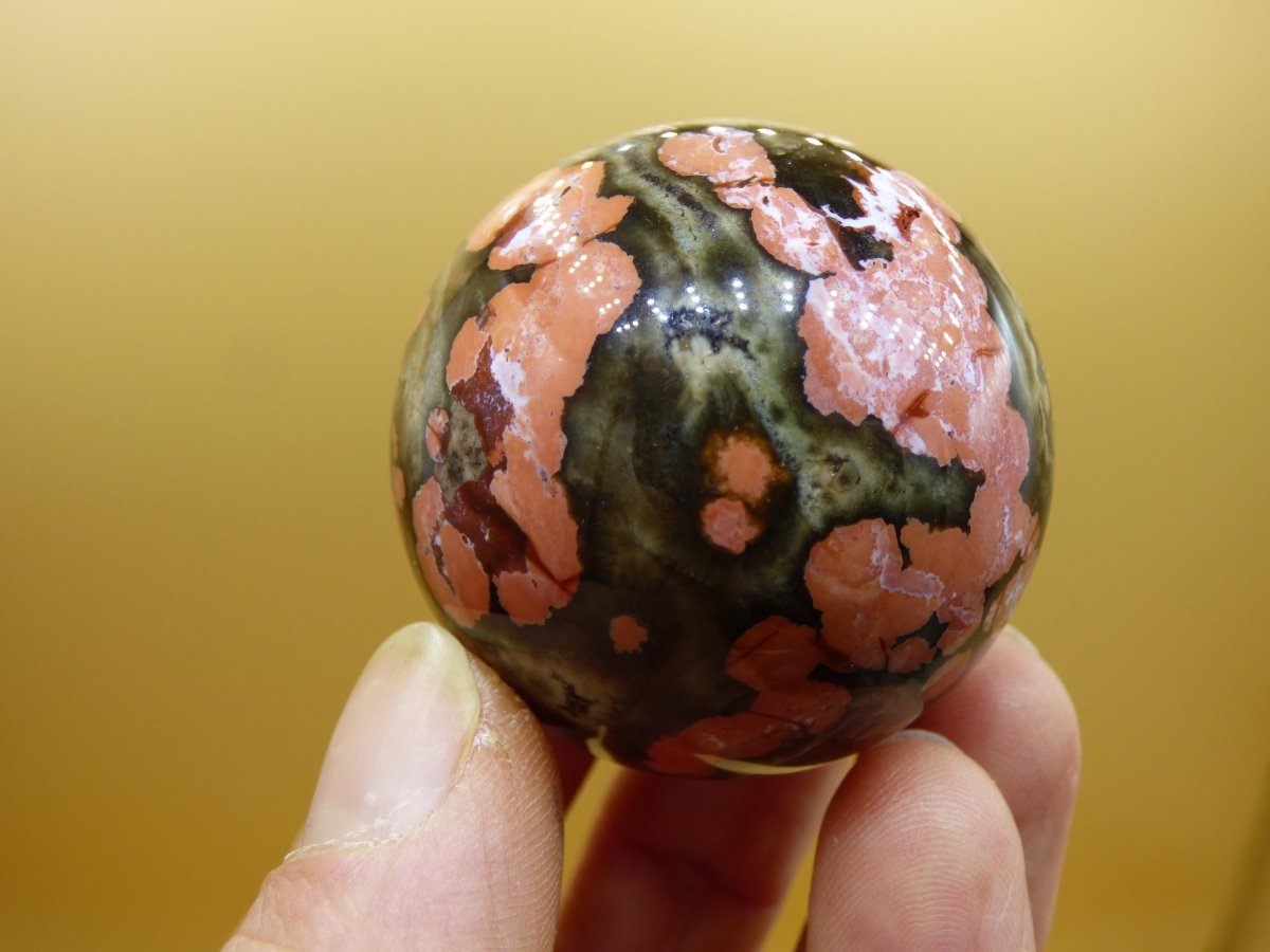 8 Adern Ocean Jaspis Orbicular rot grün Edelstein Kugel Rarität Natur Heilstein Deko Kristall Geschenk Er Sie Mann Frau Haus Energie Selten - Art of Nature Berlin