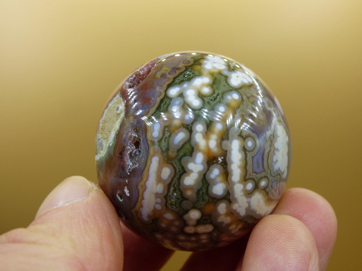 8 Adern Ocean Jaspis Orbicular rot grün Edelstein Kugel Rarität Natur Heilstein Deko Kristall Geschenk Er Sie Mann Frau Haus Energie Selten - Art of Nature Berlin