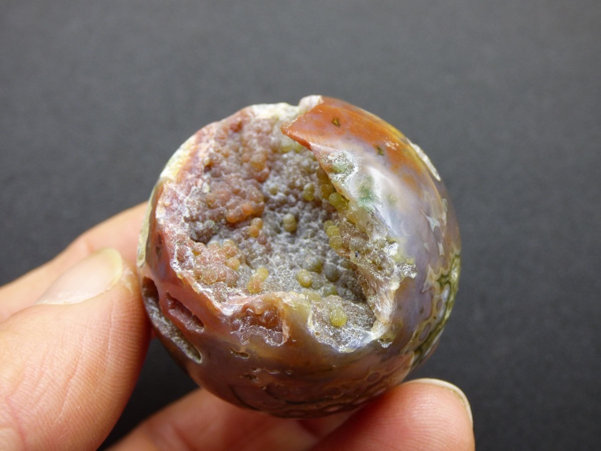 8 Adern Ocean Jaspis Orbicular rot grün Edelstein Kugel Rarität Natur Heilstein Deko Kristall Geschenk Er Sie Mann Frau Haus Energie Selten - Art of Nature Berlin