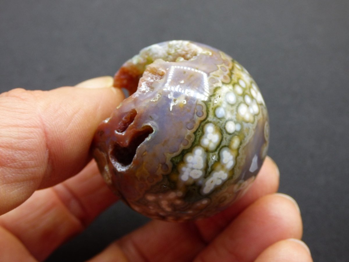 8 Adern Ocean Jaspis Orbicular rot grün Edelstein Kugel Rarität Natur Heilstein Deko Kristall Geschenk Er Sie Mann Frau Haus Energie Selten - Art of Nature Berlin