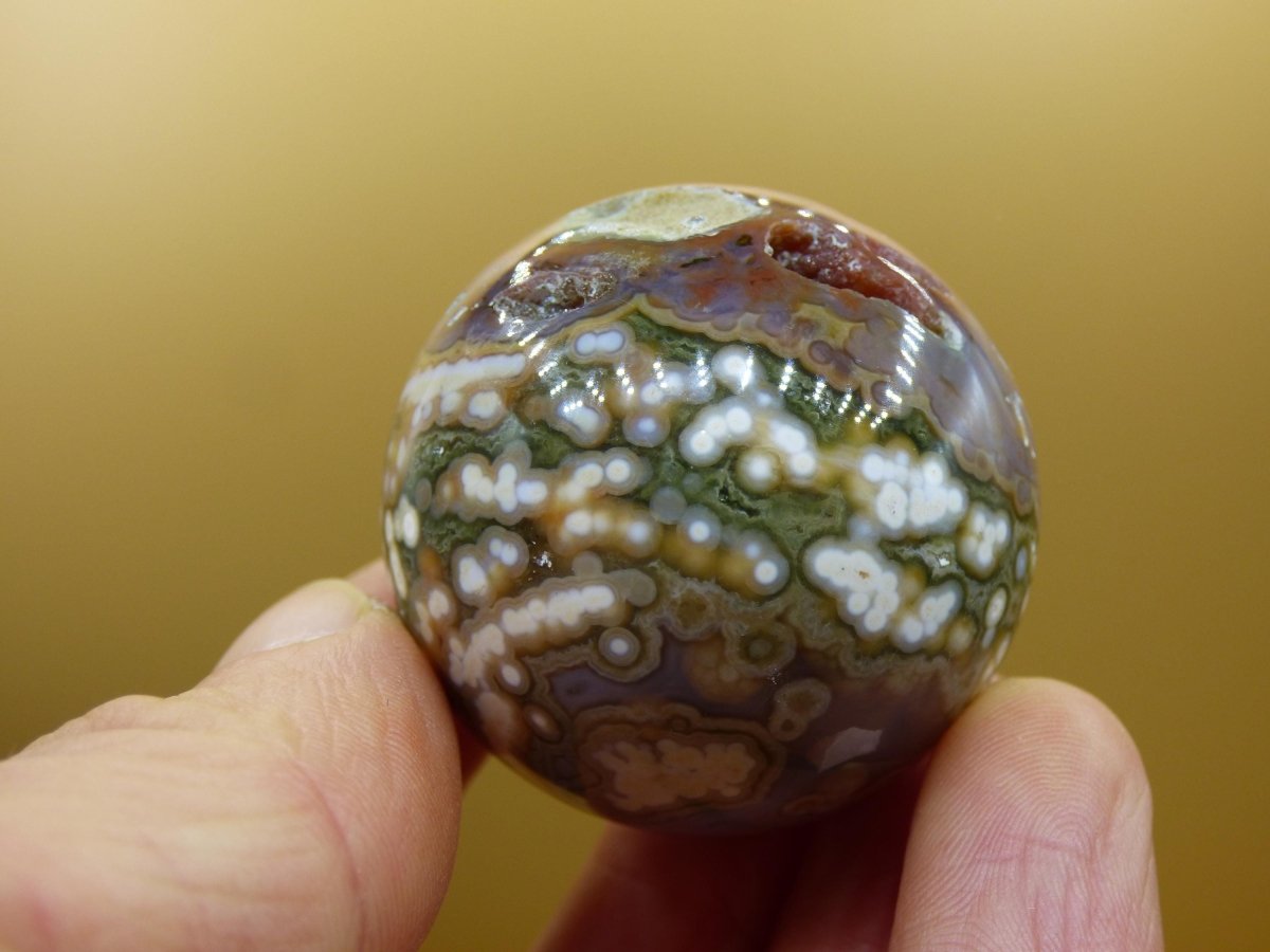 8 Adern Ocean Jaspis Orbicular rot grün Edelstein Kugel Rarität Natur Heilstein Deko Kristall Geschenk Er Sie Mann Frau Haus Energie Selten - Art of Nature Berlin