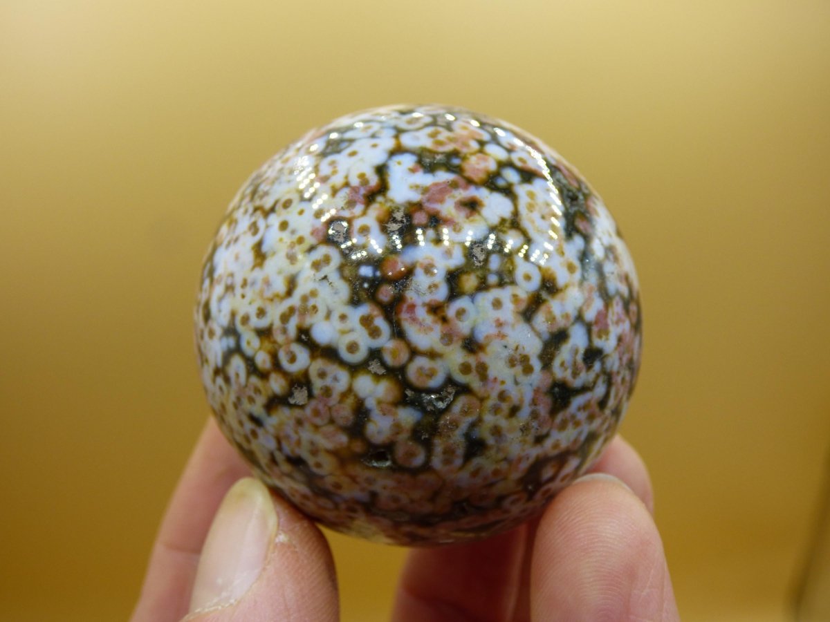 8 Adern Ocean Jaspis Orbicular rot grün weiß Edelstein Kugel Rarität Natur Heilstein Deko Kristall Geschenk Er Sie Mann Frau Energie Selten - Art of Nature Berlin