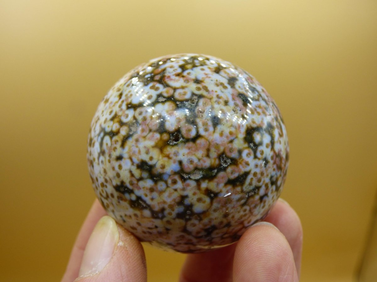 8 Adern Ocean Jaspis Orbicular rot grün weiß Edelstein Kugel Rarität Natur Heilstein Deko Kristall Geschenk Er Sie Mann Frau Energie Selten - Art of Nature Berlin