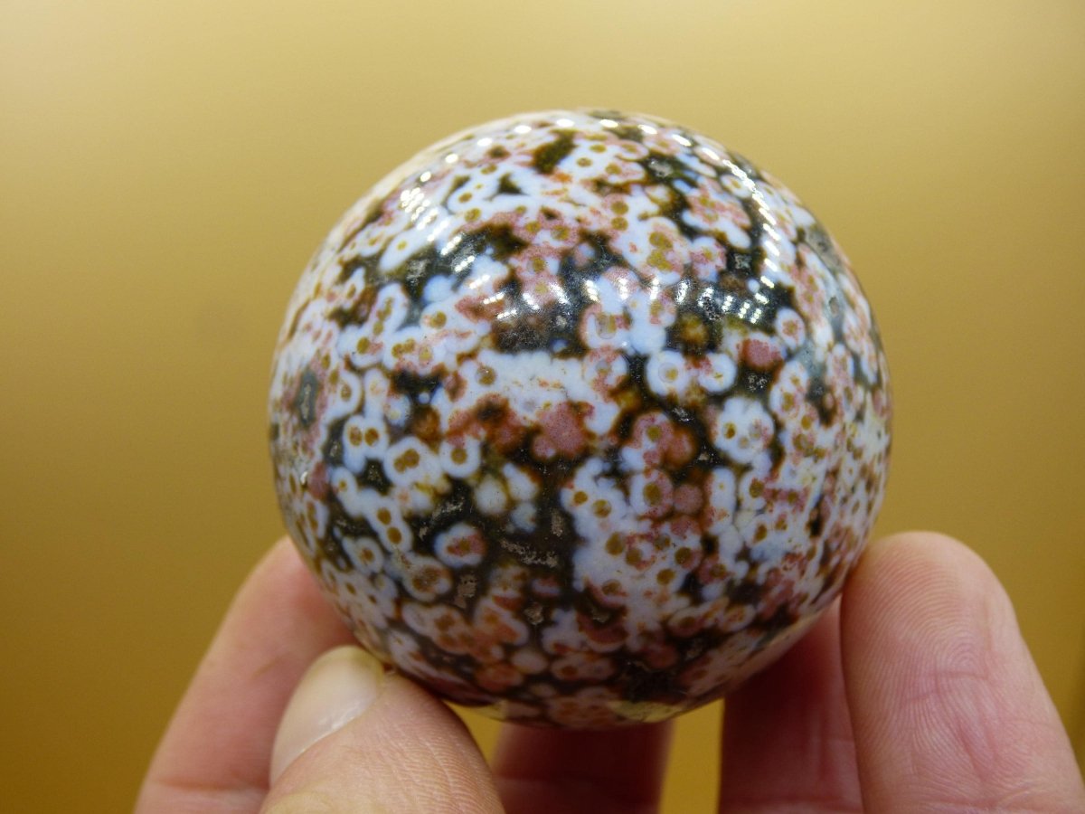 8 Adern Ocean Jaspis Orbicular rot grün weiß Edelstein Kugel Rarität Natur Heilstein Deko Kristall Geschenk Er Sie Mann Frau Energie Selten - Art of Nature Berlin