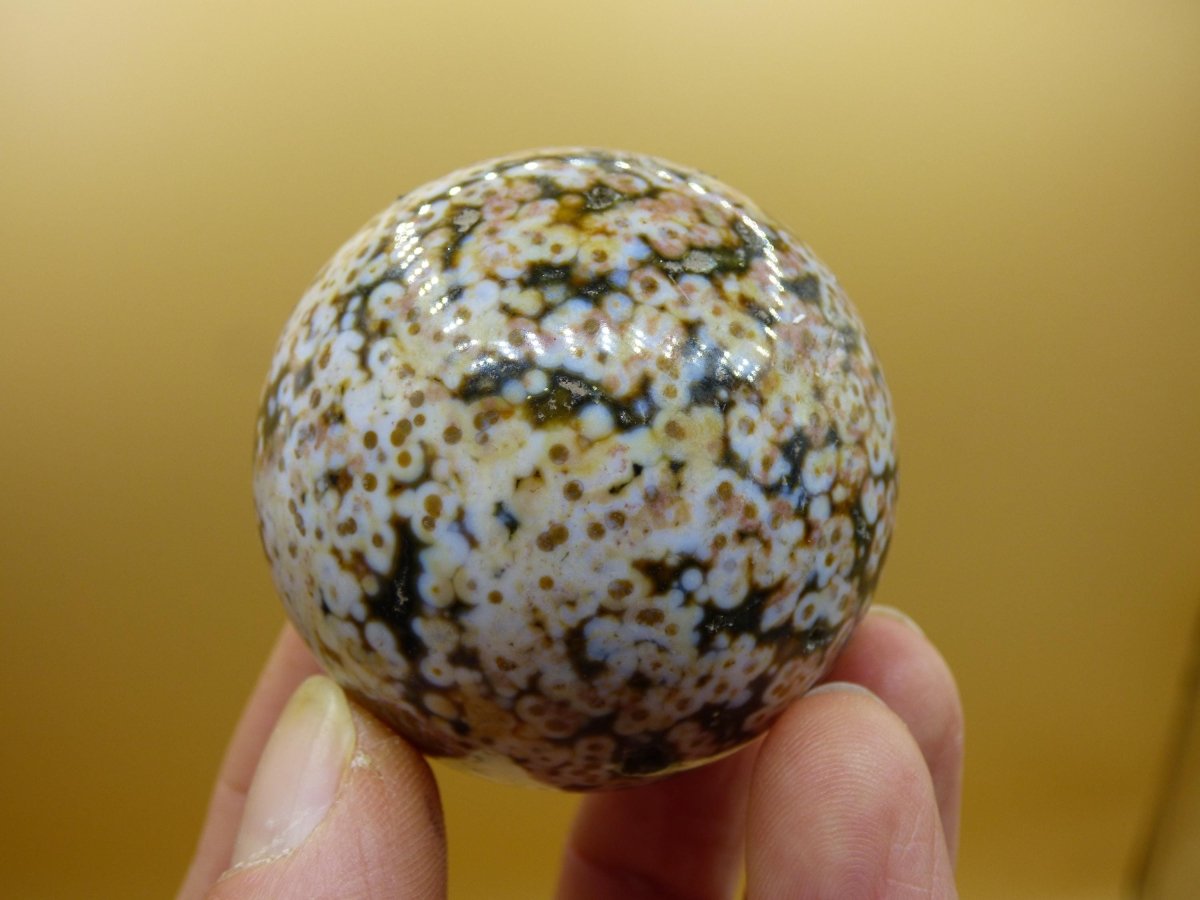 8 Adern Ocean Jaspis Orbicular rot grün weiß Edelstein Kugel Rarität Natur Heilstein Deko Kristall Geschenk Er Sie Mann Frau Energie Selten - Art of Nature Berlin