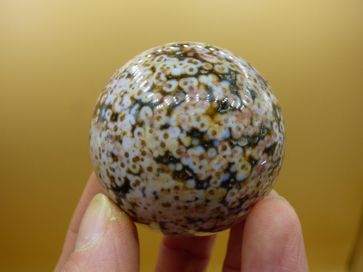 8 Adern Ocean Jaspis Orbicular rot grün weiß Edelstein Kugel Rarität Natur Heilstein Deko Kristall Geschenk Er Sie Mann Frau Energie Selten - Art of Nature Berlin