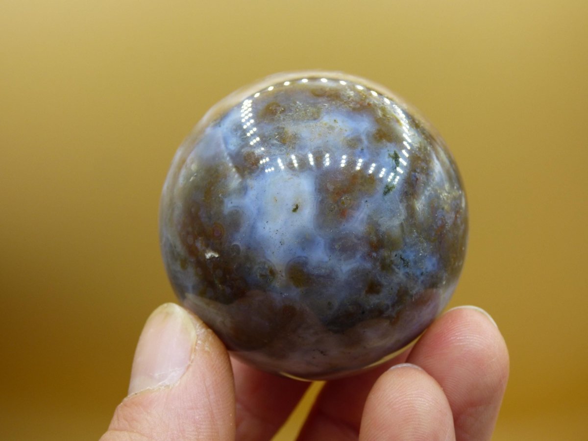 8 Adern Ocean Jaspis Orbicular weiß - Edelstein Kugel Rarität Natur Heilstein Deko Kristall Geschenk Er Sie Mann Frau Haus Energie Selten - Art of Nature Berlin