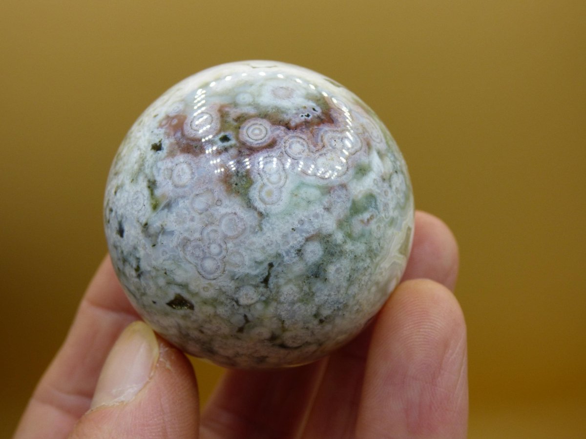 8 Adern Ocean Jaspis Orbicular weiß - Edelstein Kugel Rarität Natur Heilstein Deko Kristall Geschenk Er Sie Mann Frau Haus Energie Selten - Art of Nature Berlin