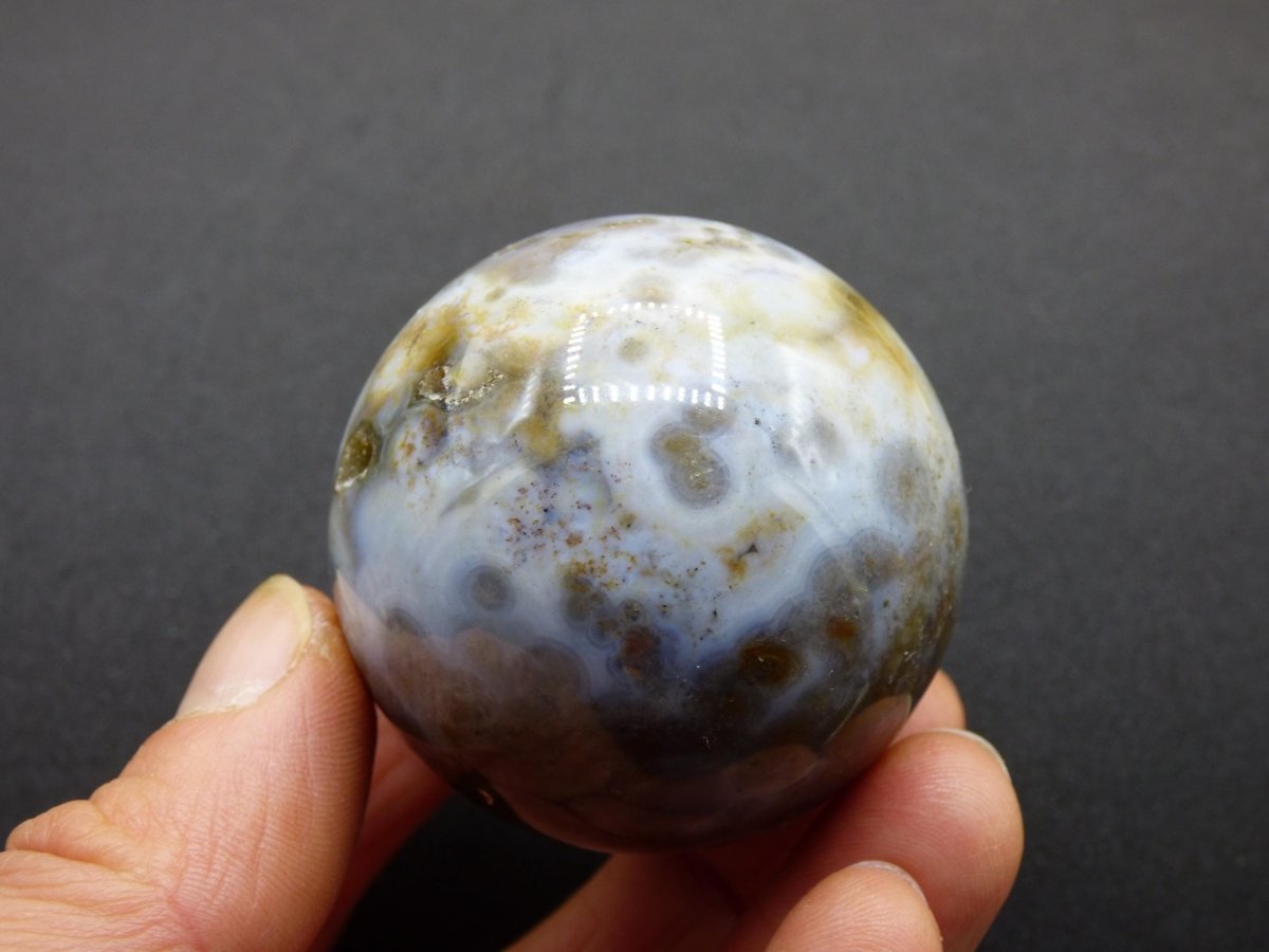 8 Adern Ocean Jaspis Orbicular weiß - Edelstein Kugel Rarität Natur Heilstein Deko Kristall Geschenk Er Sie Mann Frau Haus Energie Selten - Art of Nature Berlin