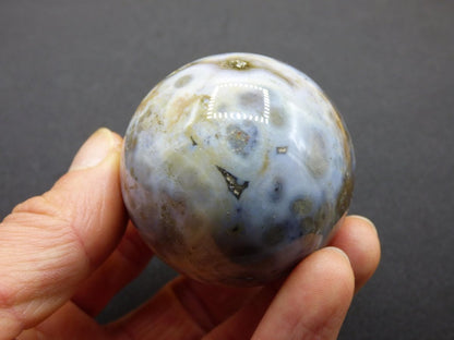 8 Adern Ocean Jaspis Orbicular weiß - Edelstein Kugel Rarität Natur Heilstein Deko Kristall Geschenk Er Sie Mann Frau Haus Energie Selten - Art of Nature Berlin