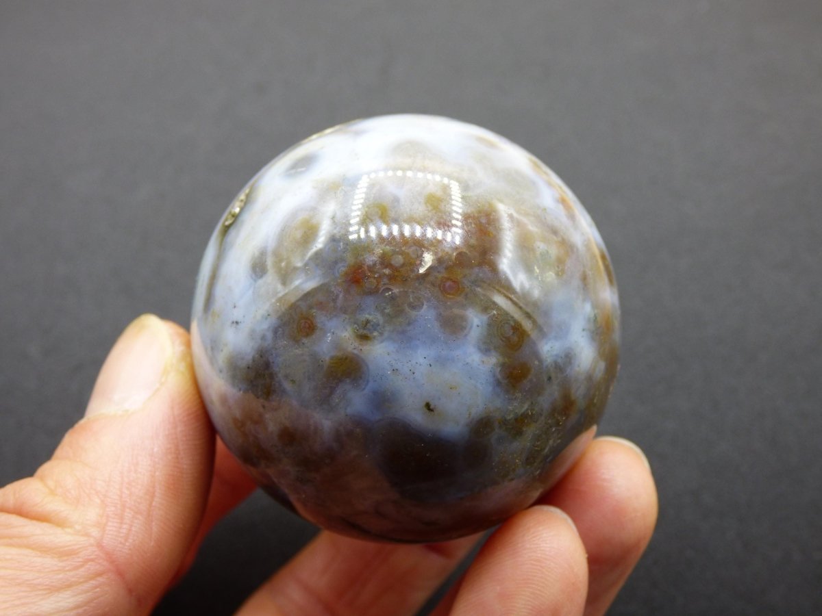 8 Adern Ocean Jaspis Orbicular weiß - Edelstein Kugel Rarität Natur Heilstein Deko Kristall Geschenk Er Sie Mann Frau Haus Energie Selten - Art of Nature Berlin