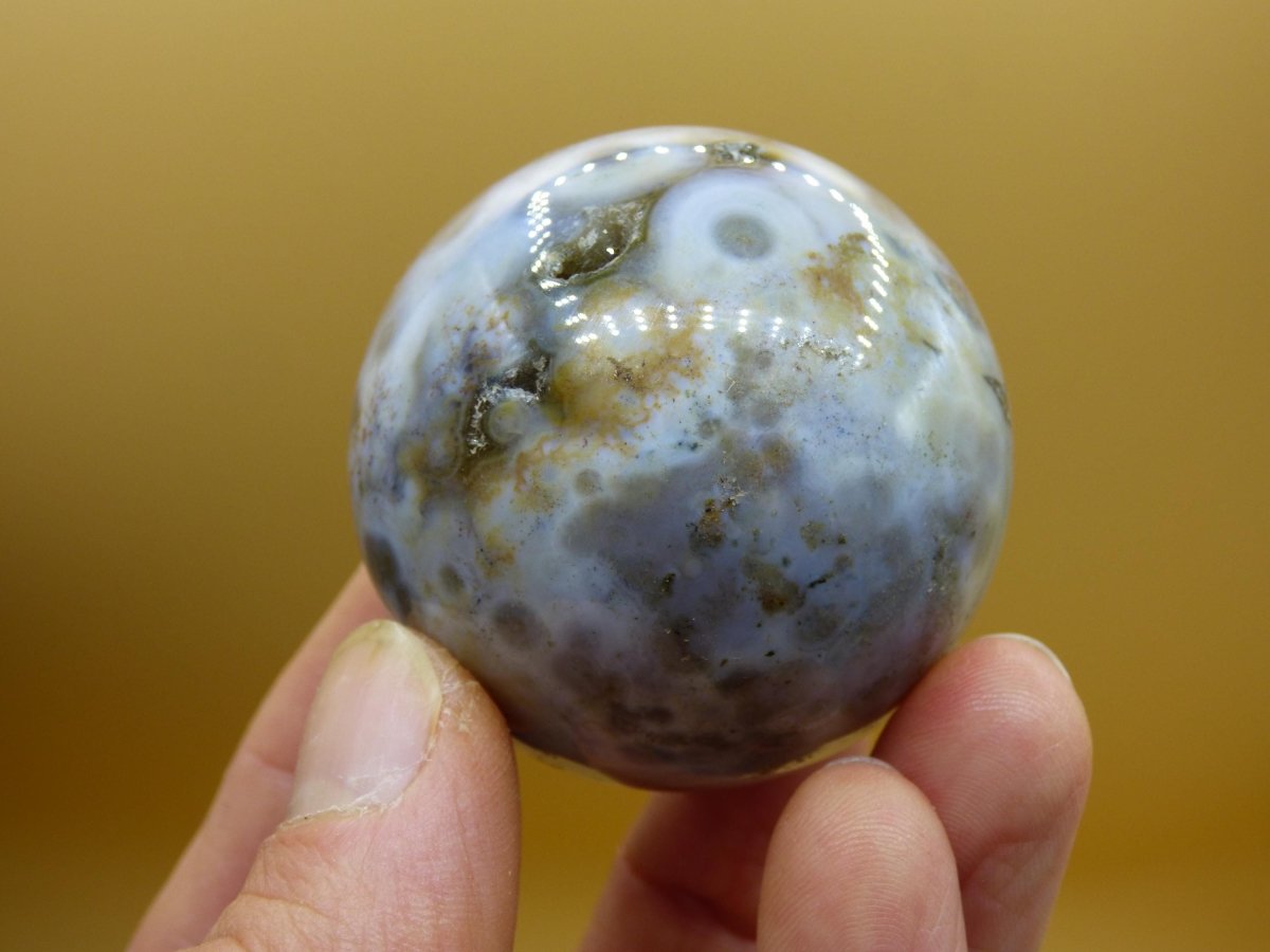 8 Adern Ocean Jaspis Orbicular weiß - Edelstein Kugel Rarität Natur Heilstein Deko Kristall Geschenk Er Sie Mann Frau Haus Energie Selten - Art of Nature Berlin