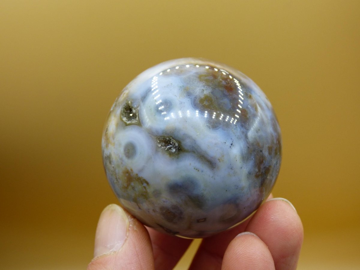 8 Adern Ocean Jaspis Orbicular weiß - Edelstein Kugel Rarität Natur Heilstein Deko Kristall Geschenk Er Sie Mann Frau Haus Energie Selten - Art of Nature Berlin