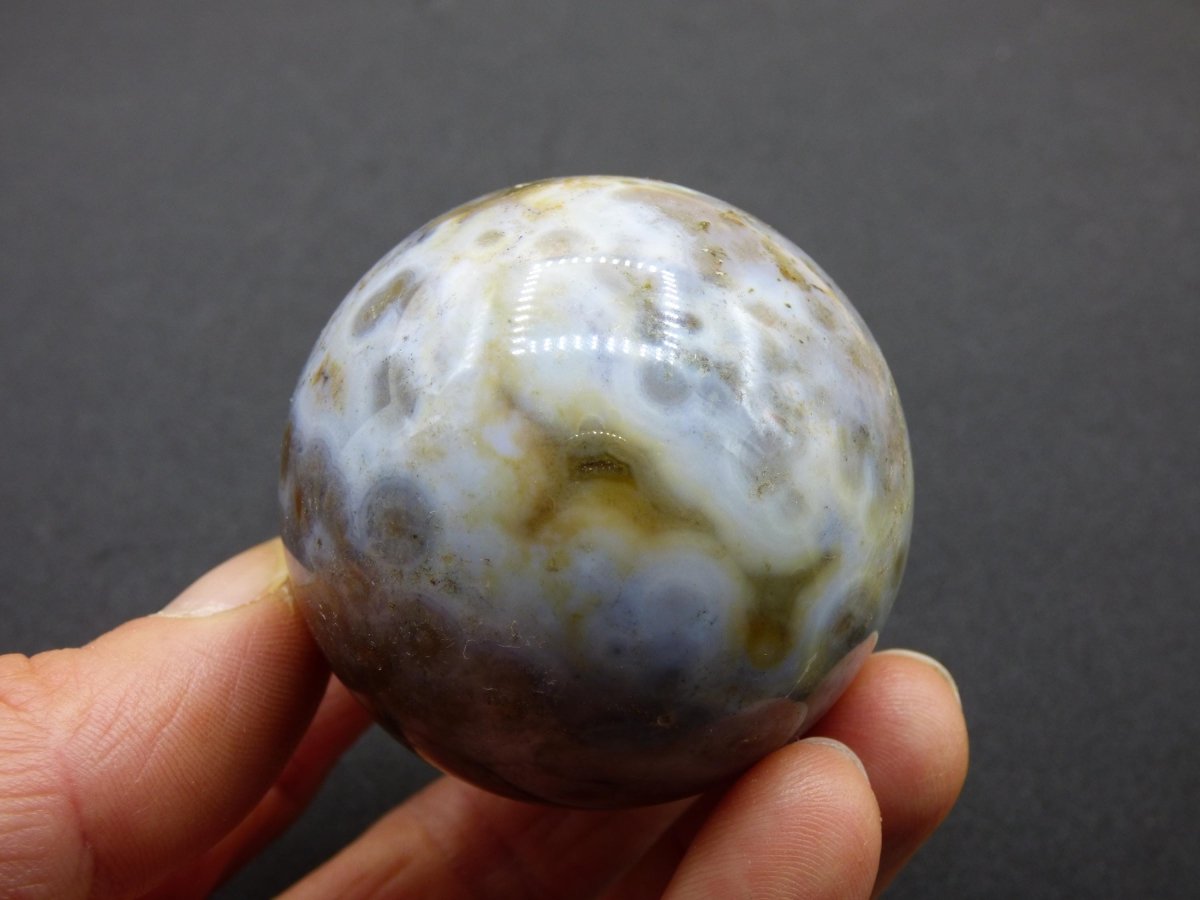 8 Adern Ocean Jaspis Orbicular weiß - Edelstein Kugel Rarität Natur Heilstein Deko Kristall Geschenk Er Sie Mann Frau Haus Energie Selten - Art of Nature Berlin
