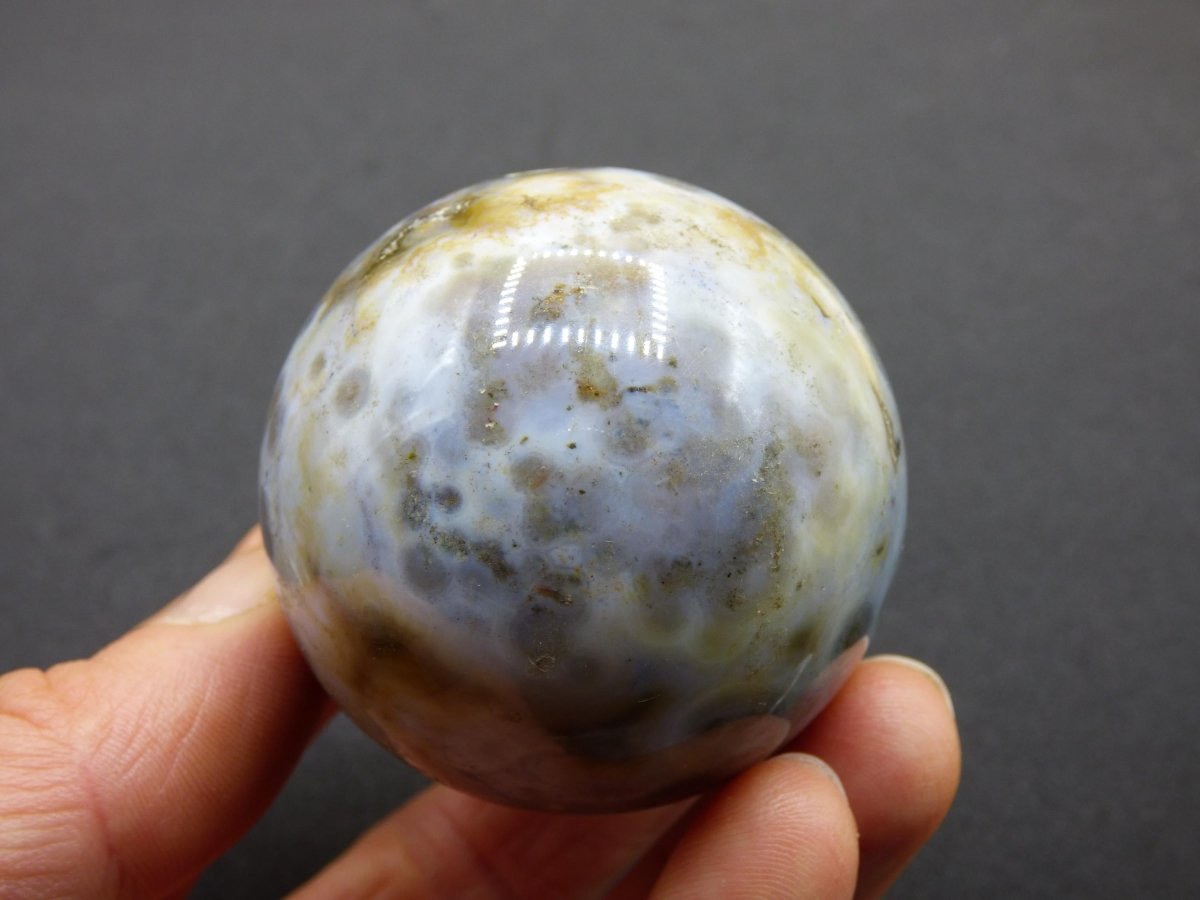 8 Adern Ocean Jaspis Orbicular weiß - Edelstein Kugel Rarität Natur Heilstein Deko Kristall Geschenk Er Sie Mann Frau Haus Energie Selten - Art of Nature Berlin