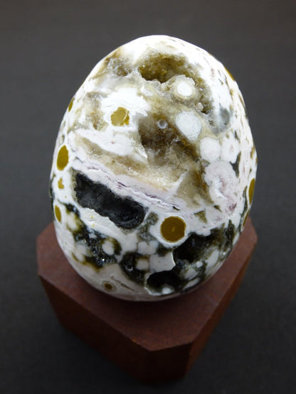 8 Adern Ocean Jaspis Orbicular weiß grün - Edelstein Ei Kugel Natur Heilstein Deko Kristall Geschenk Er Sie Mann Frau Haus Wohnung Selten - Art of Nature Berlin