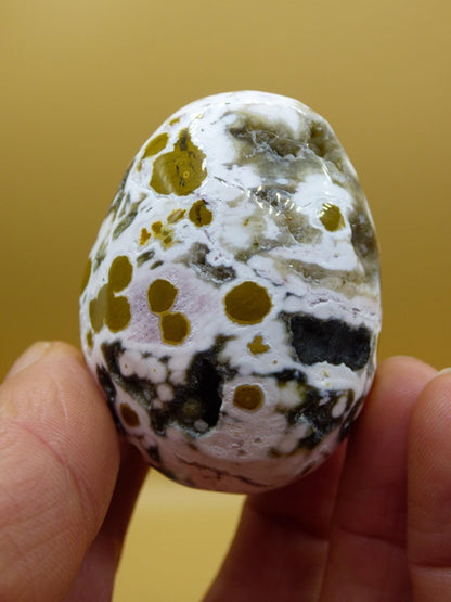 8 Adern Ocean Jaspis Orbicular weiß grün - Edelstein Ei Kugel Natur Heilstein Deko Kristall Geschenk Er Sie Mann Frau Haus Wohnung Selten - Art of Nature Berlin